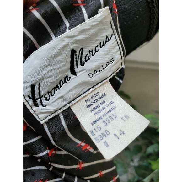 Herman Marcus Women's Black Striped Vintage Dress - Picture 9 of 10